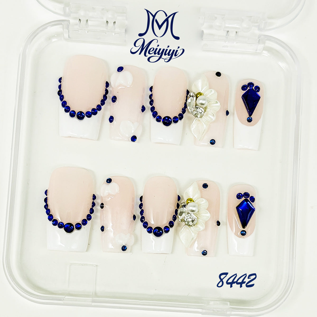 8442-MYY's designer original high-end design customized luxury hand-painted wearable nail art
