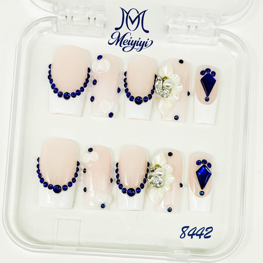 8442-MYY's designer original high-end design customized luxury hand-painted wearable nail art