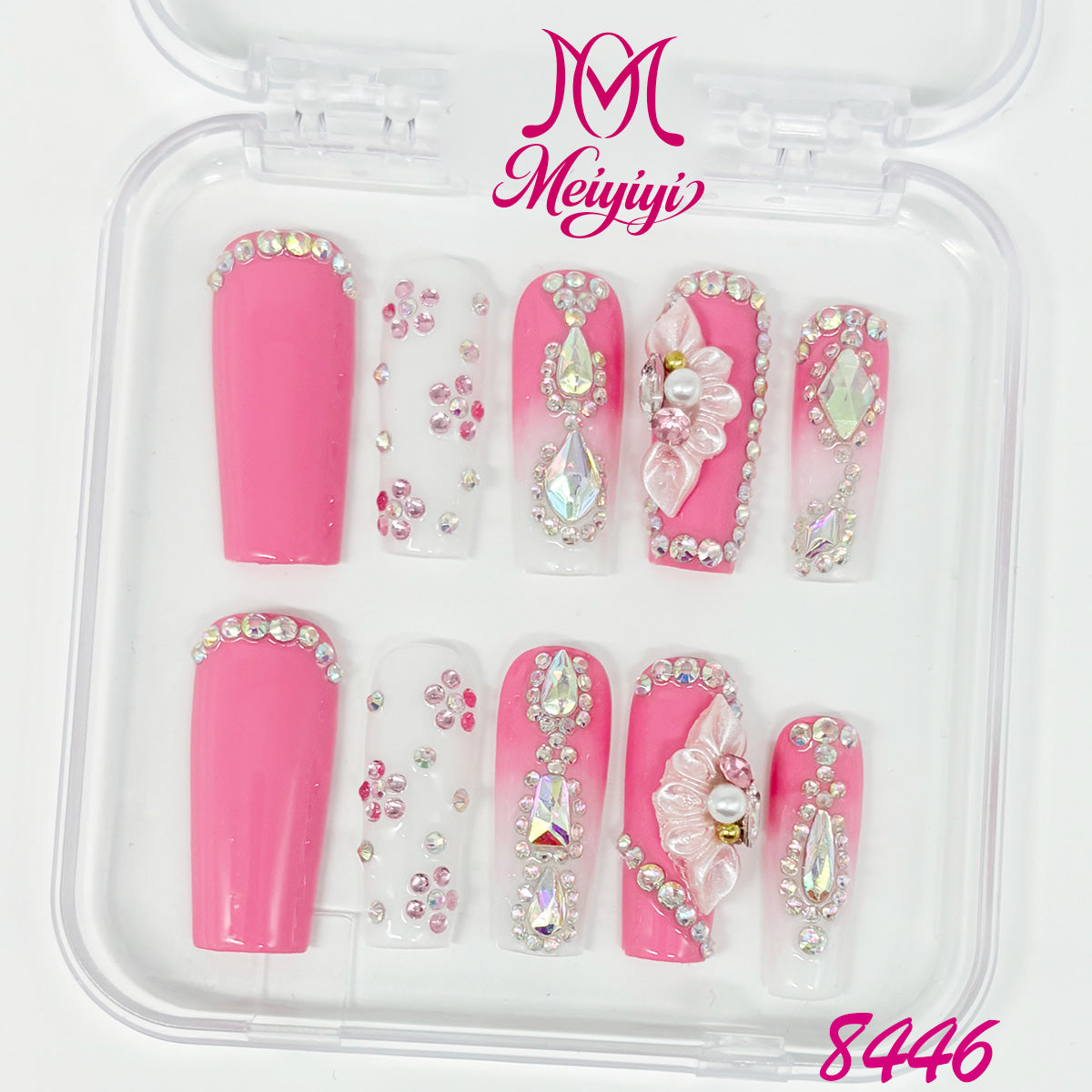 8446-MYY's designer original high-end design customized luxury hand-painted wearable nail art