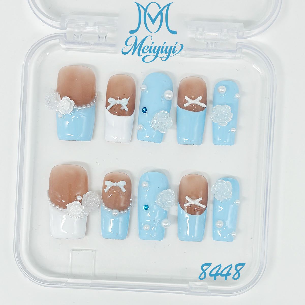 8448-MYY's designer original high-end design customized luxury hand-painted wearable nail art