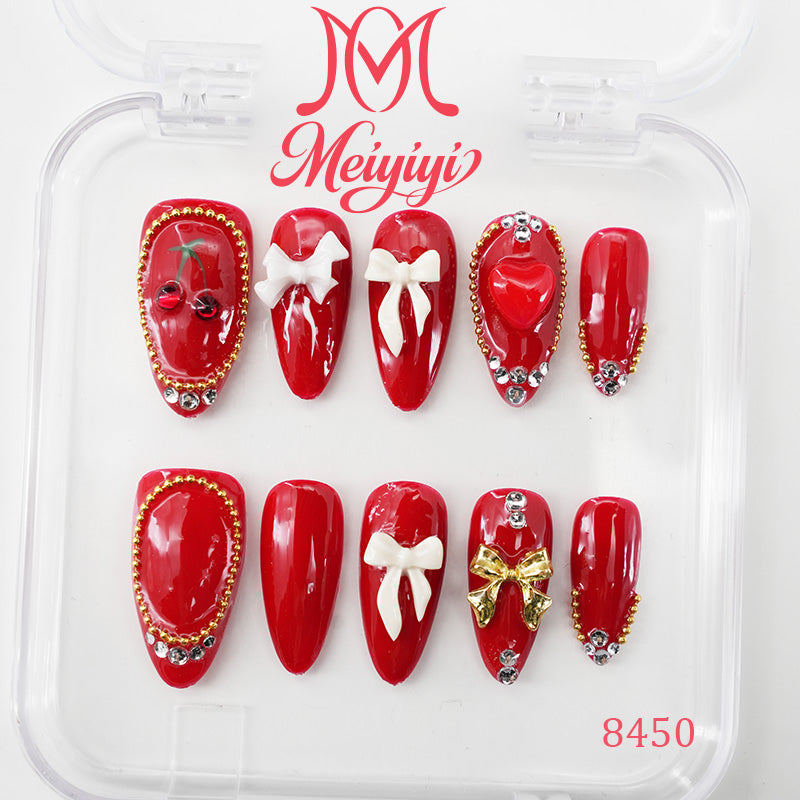 8450-MYY's designer original high-end design customized luxury hand-painted wearable nail art