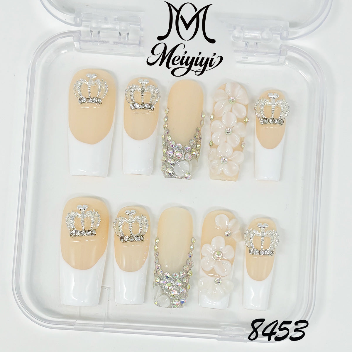 8453-MYY's designer original high-end design customized luxury hand-painted wearable nail art