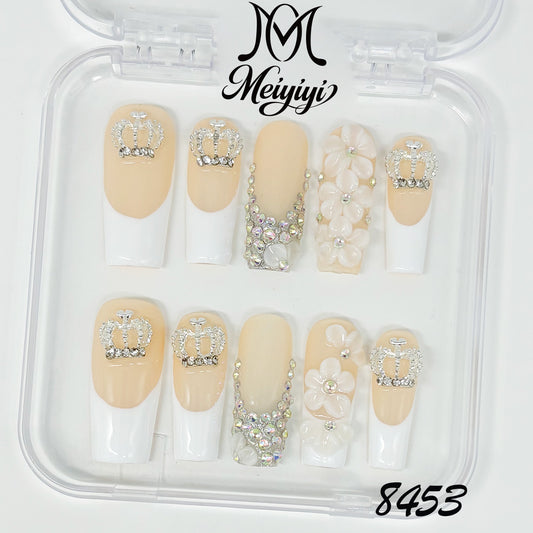 8453-MYY's designer original high-end design customized luxury hand-painted wearable nail art