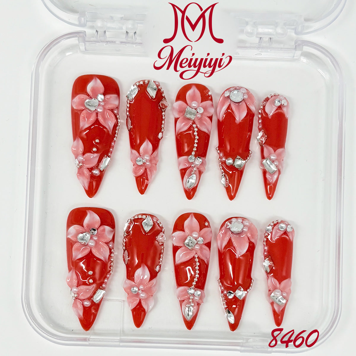 8460-MYY's designer original high-end design customized luxury hand-painted wearable nail art