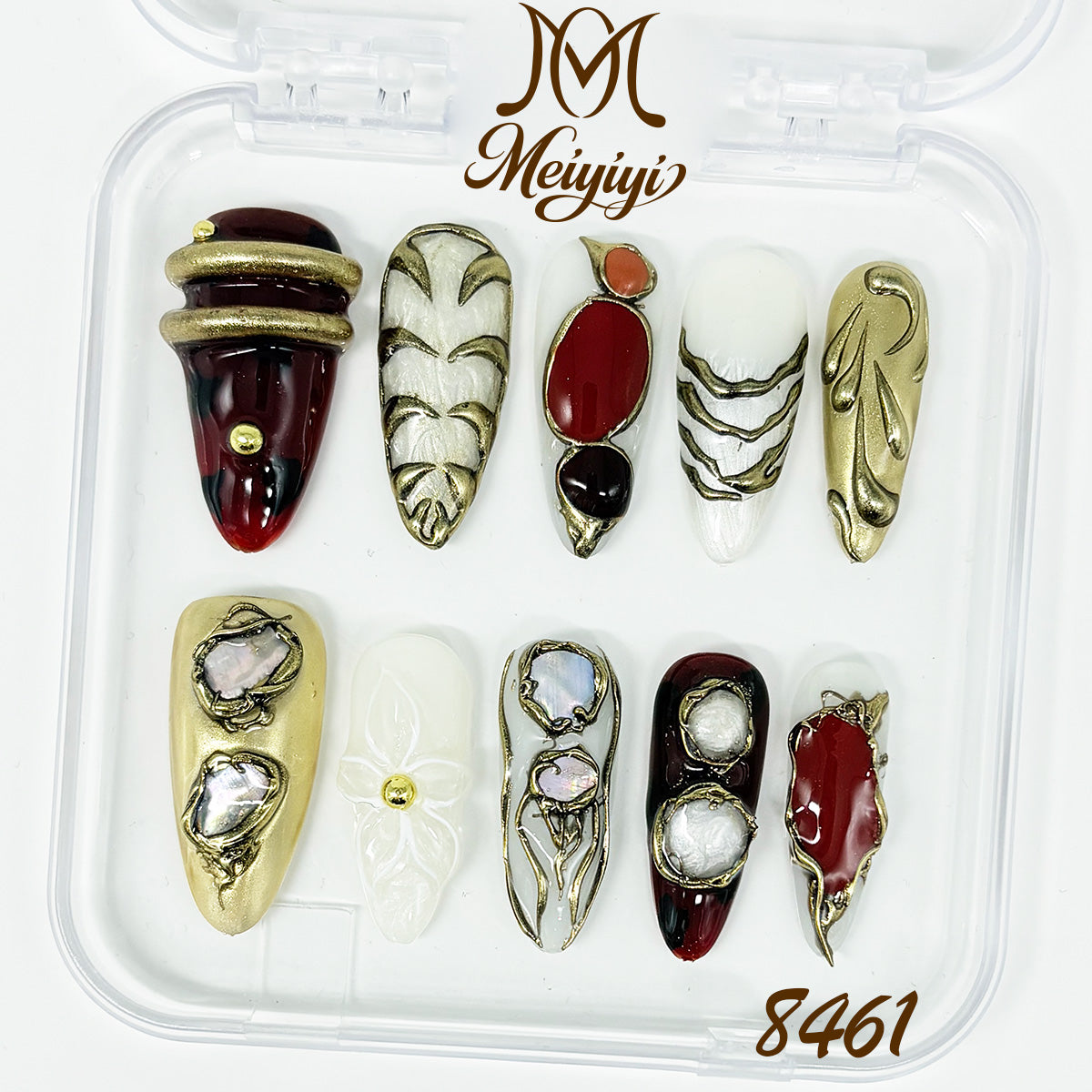 8461-MYY's designer original high-end design customized luxury hand-painted wearable nail art