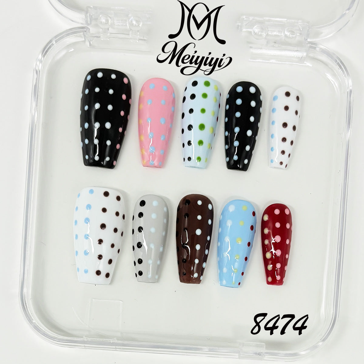 8474-MYY's designer original high-end design customized luxury hand-painted wearable nail art