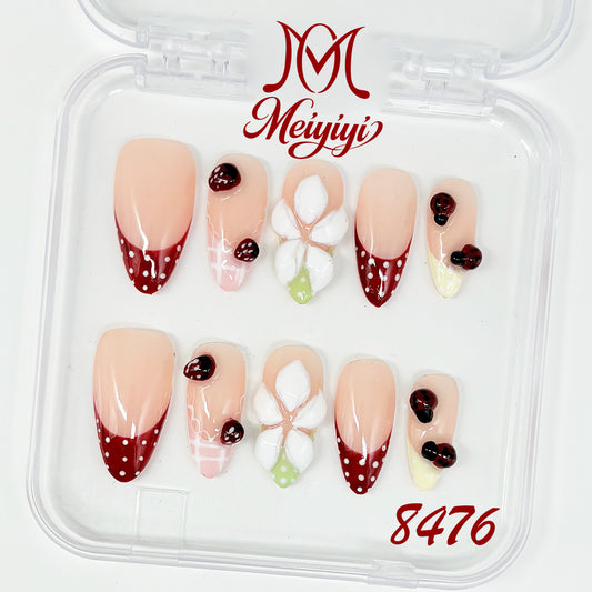 8476-MYY's designer original high-end design customized luxury hand-painted wearable nail art