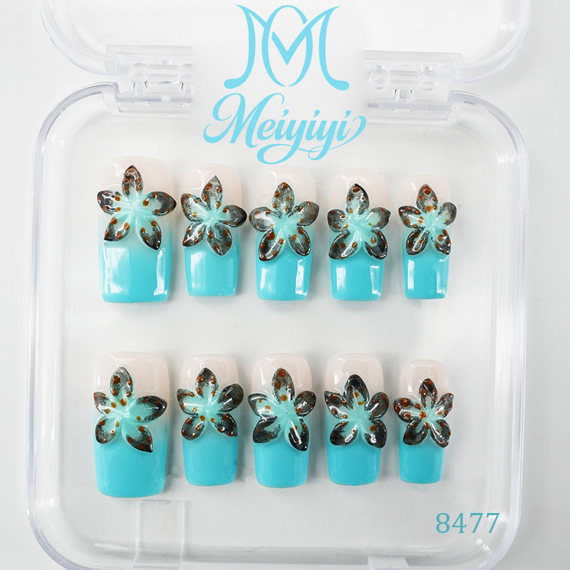 8477-MYY's designer original high-end design customized luxury hand-painted wearable nail art