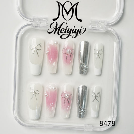 8478-MYY's designer original high-end design customized luxury hand-painted wearable nail art