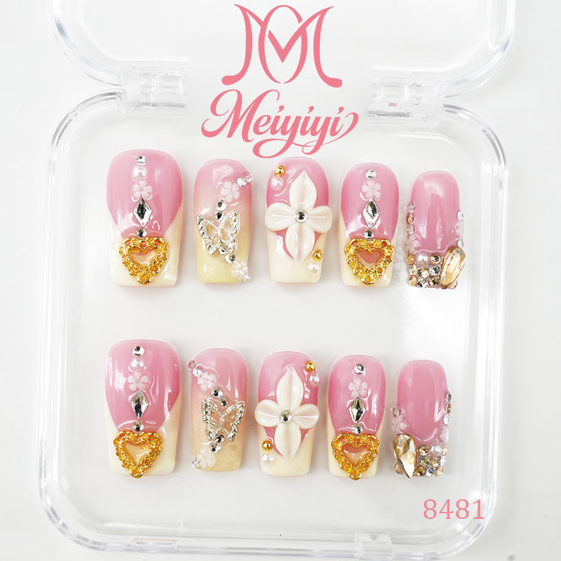 8481-MYY's designer original high-end design customized luxury hand-painted wearable nail art