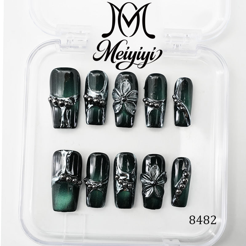 8482-MYY's designer original high-end design customized luxury hand-painted wearable nail art