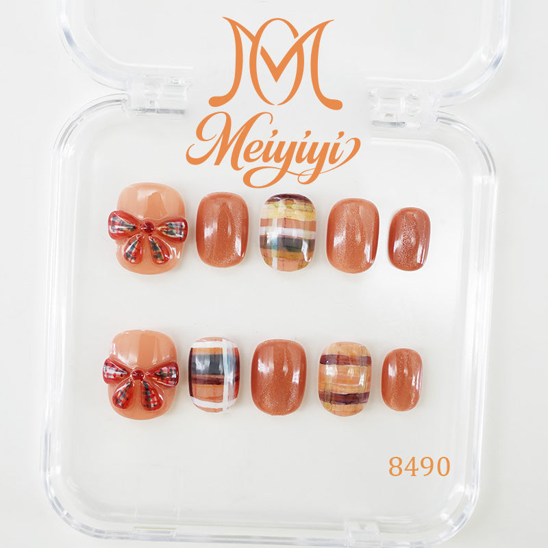 8490-MYY's designer original high-end design customized luxury hand-painted wearable nail art