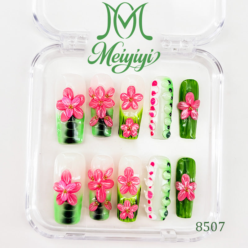 8507-MYY's designer original high-end design customized luxury hand-painted wearable nail art