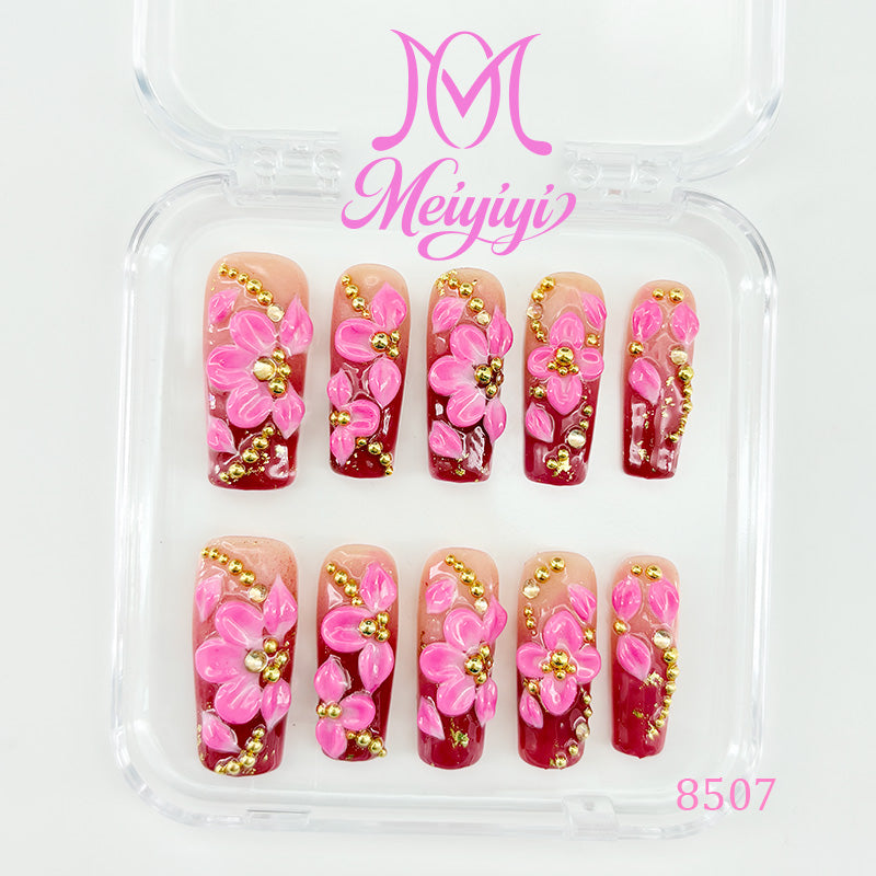 8507-MYY's designer original high-end design customized luxury hand-painted wearable nail art
