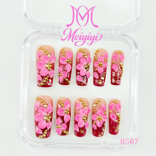 8507-MYY's designer original high-end design customized luxury hand-painted wearable nail art