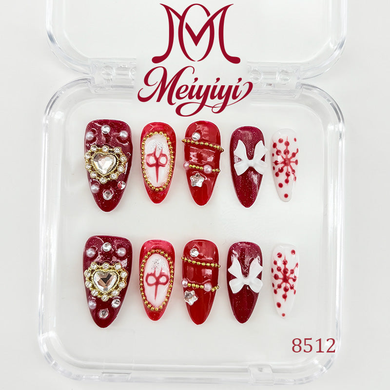 8512-MYY's designer original high-end design customized luxury hand-painted wearable nail art