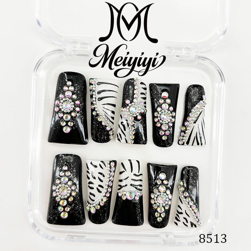 8513-MYY's designer original high-end design customized luxury hand-painted wearable nail art