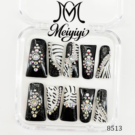 8513-MYY's designer original high-end design customized luxury hand-painted wearable nail art