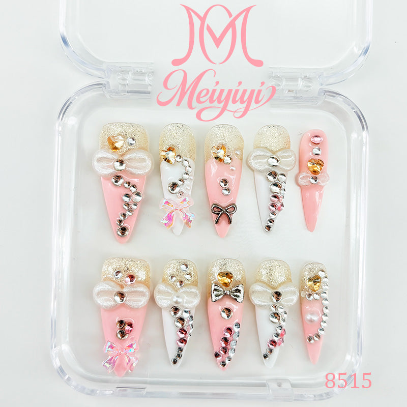 8515-MYY's designer original high-end design customized luxury hand-painted wearable nail art