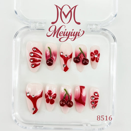 8516-MYY's designer original high-end design customized luxury hand-painted wearable nail art