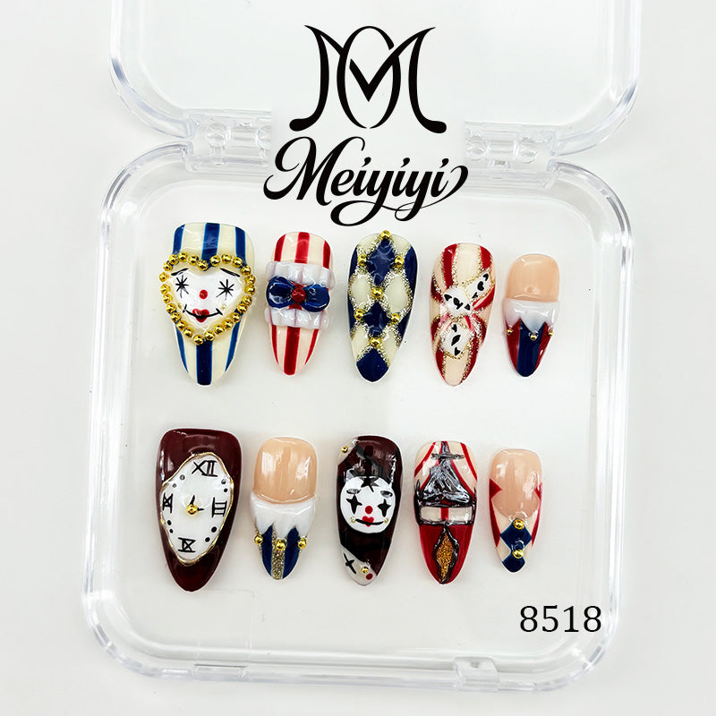 8518-MYY's designer original high-end design customized luxury hand-painted wearable nail art