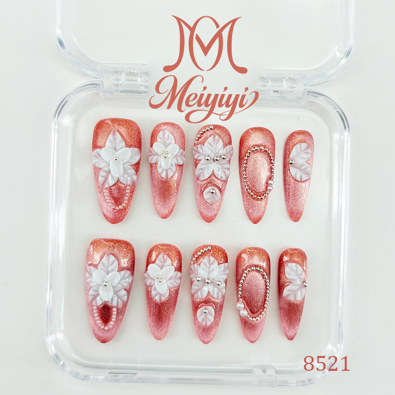 8521-MYY's designer original high-end design customized luxury hand-painted wearable nail art