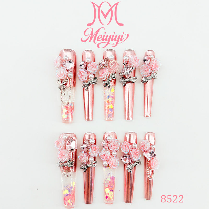 8522-MYY's designer original high-end design customized luxury hand-painted wearable nail art