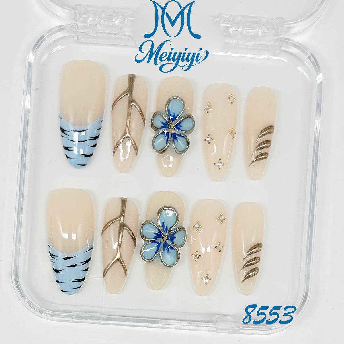 8553-MYY's designer original high-end design customized luxury hand-painted wearable nail art