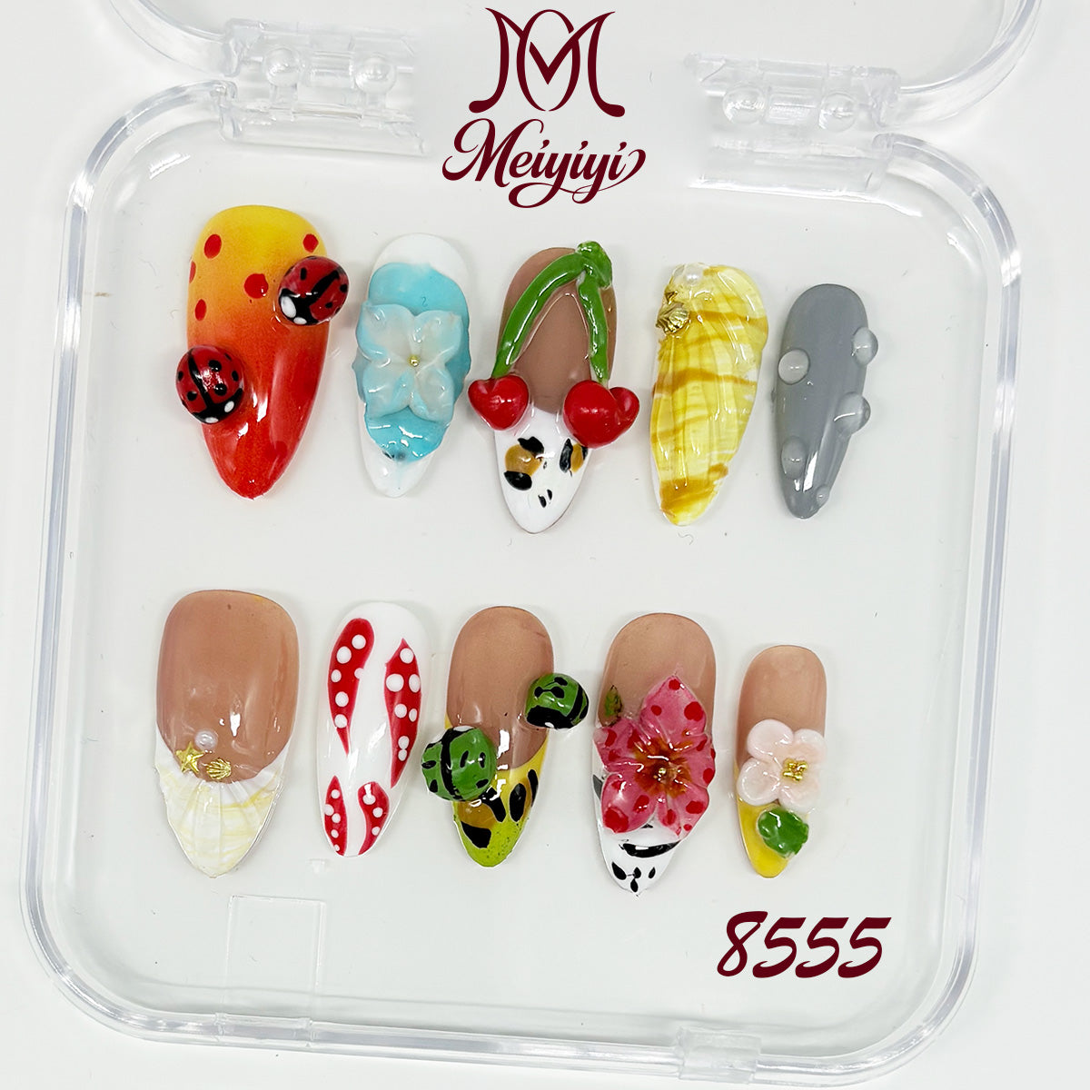 8555-MYY's designer original high-end design customized luxury hand-painted wearable nail art