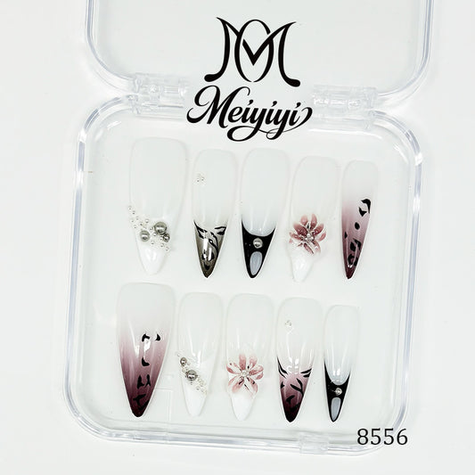 8556-MYY's designer original high-end design customized luxury hand-painted wearable nail art