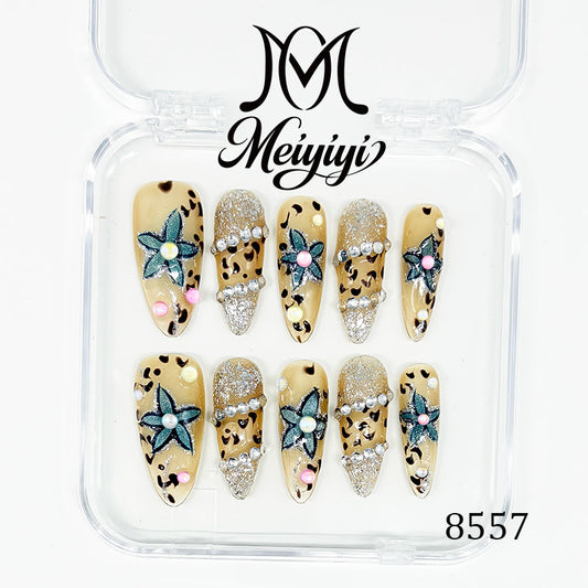 8557-MYY's designer original high-end design customized luxury hand-painted wearable nail art