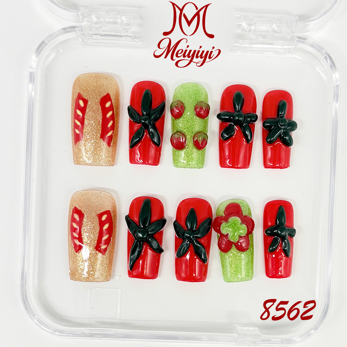 8562-MYY's designer original high-end design customized luxury hand-painted wearable nail art