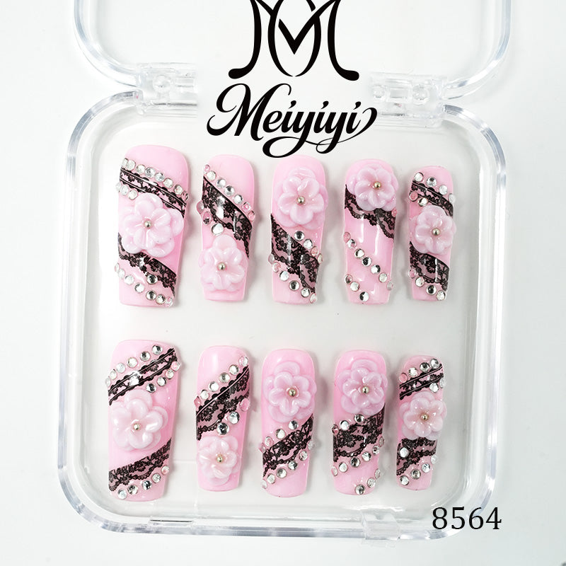 8564-MYY's designer original high-end design customized luxury hand-painted wearable nail art