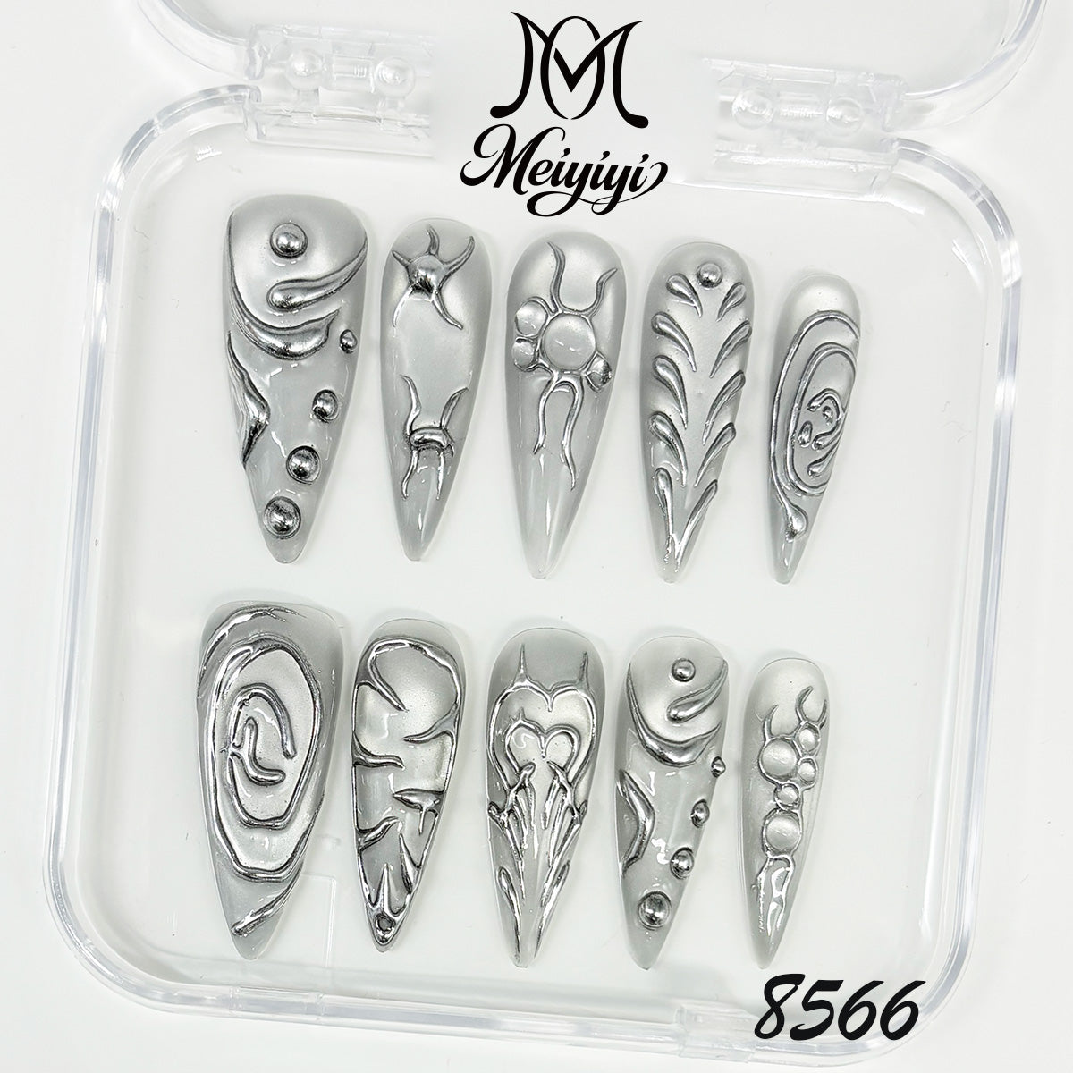 8566-MYY's designer original high-end design customized luxury hand-painted wearable nail art