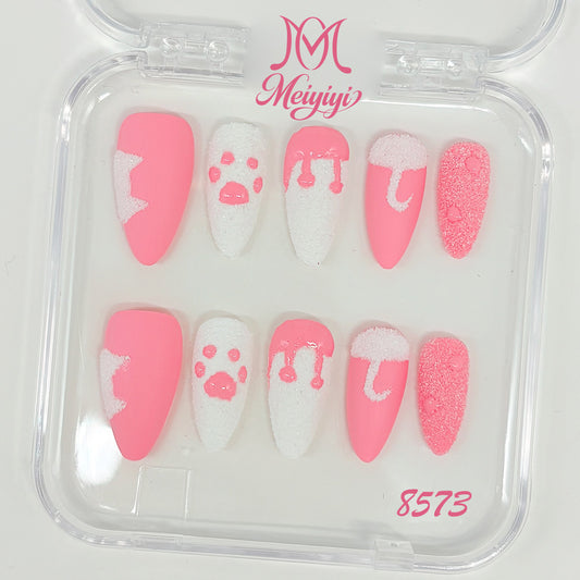 8573-MYY's designer original high-end design customized luxury hand-painted wearable nail art