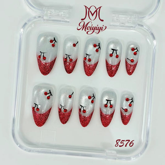 8576-MYY's designer original high-end design customized luxury hand-painted wearable nail art