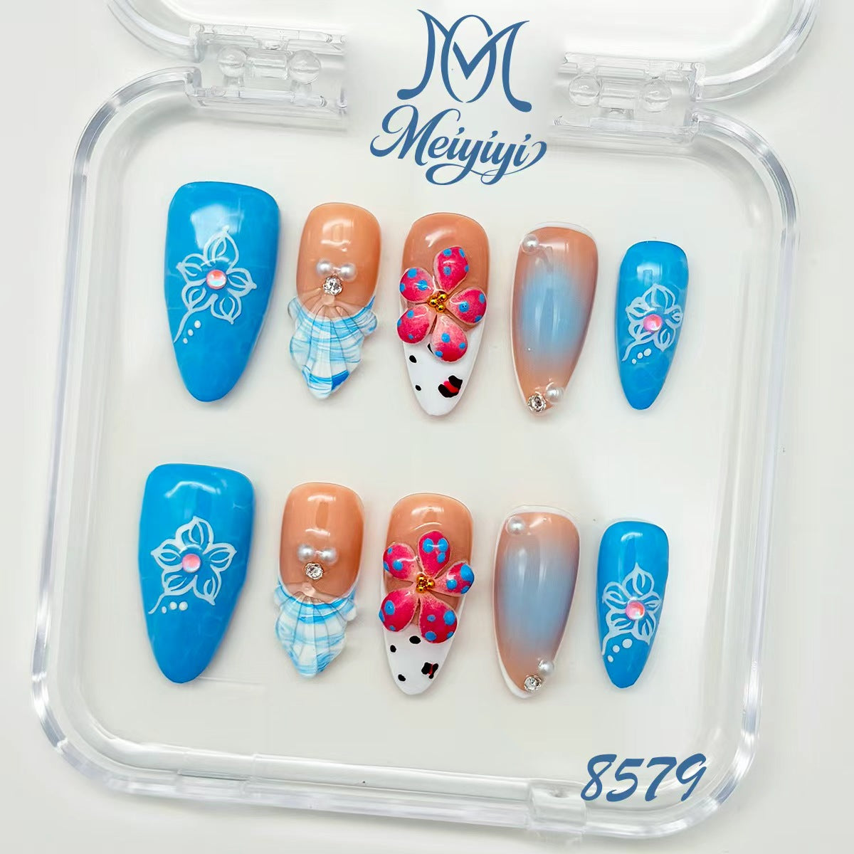 8579-MYY's designer original high-end design customized luxury hand-painted wearable nail art