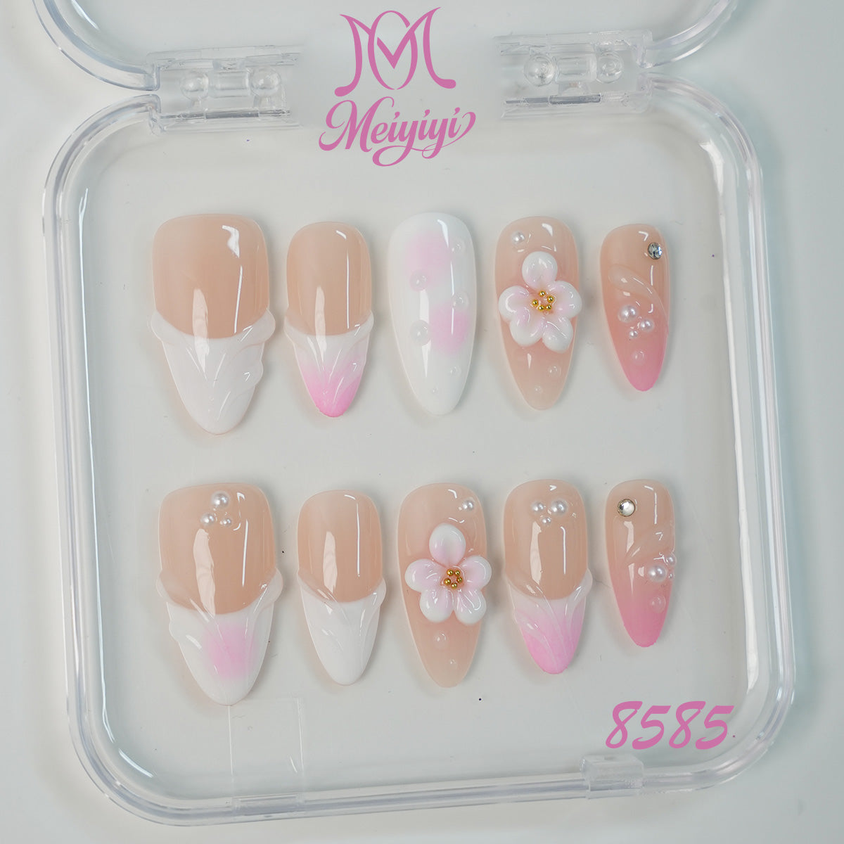 8585-MYY's designer original high-end design customized luxury hand-painted wearable nail art