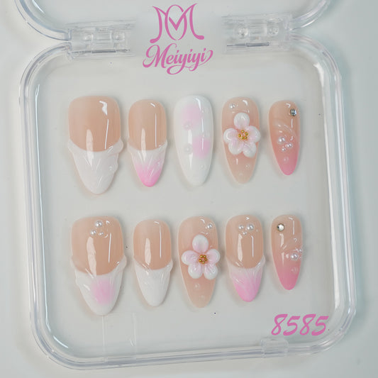 8585-MYY's designer original high-end design customized luxury hand-painted wearable nail art