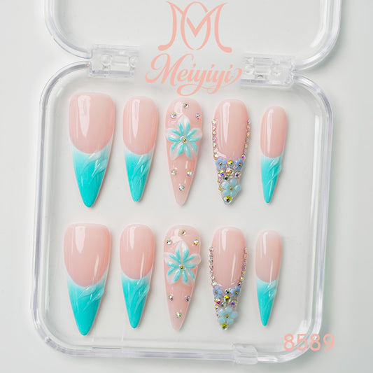 8589-MYY's designer original high-end design customized luxury hand-painted wearable nail art