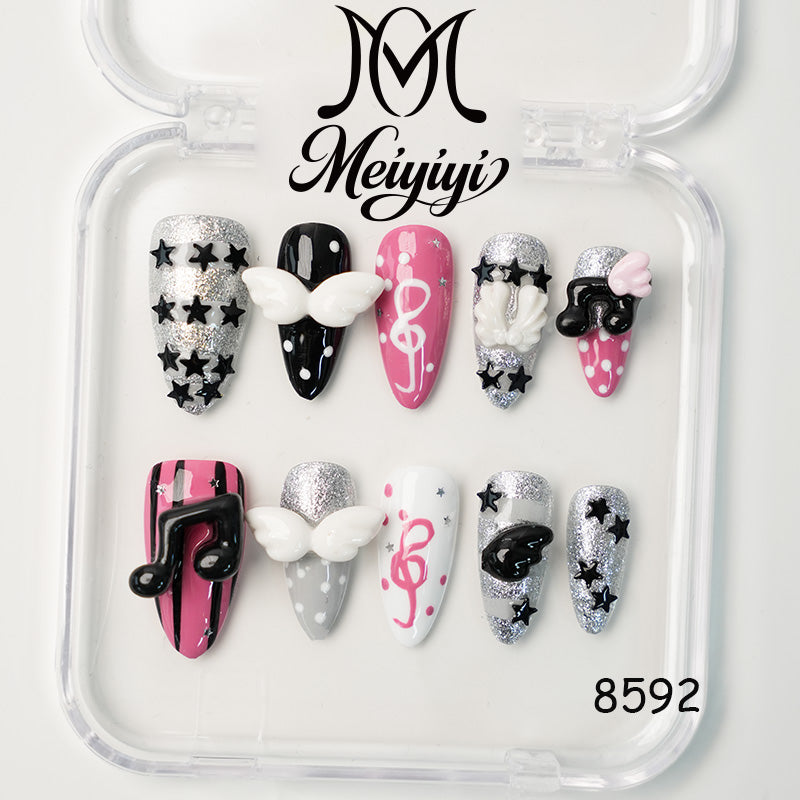 8592-MYY's designer original high-end design customized luxury hand-painted wearable nail art