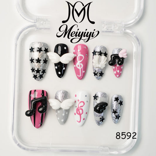 8592-MYY's designer original high-end design customized luxury hand-painted wearable nail art
