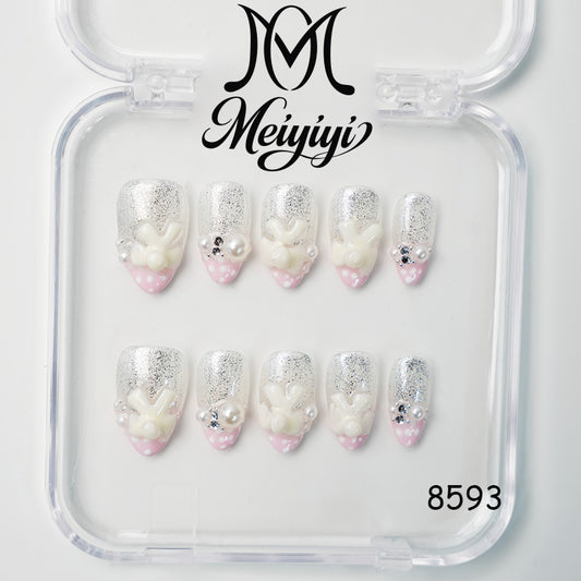 8593-MYY's designer original high-end design customized luxury hand-painted wearable nail art