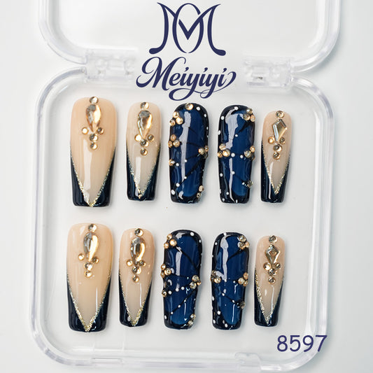 8597-MYY's designer original high-end design customized luxury hand-painted wearable nail art