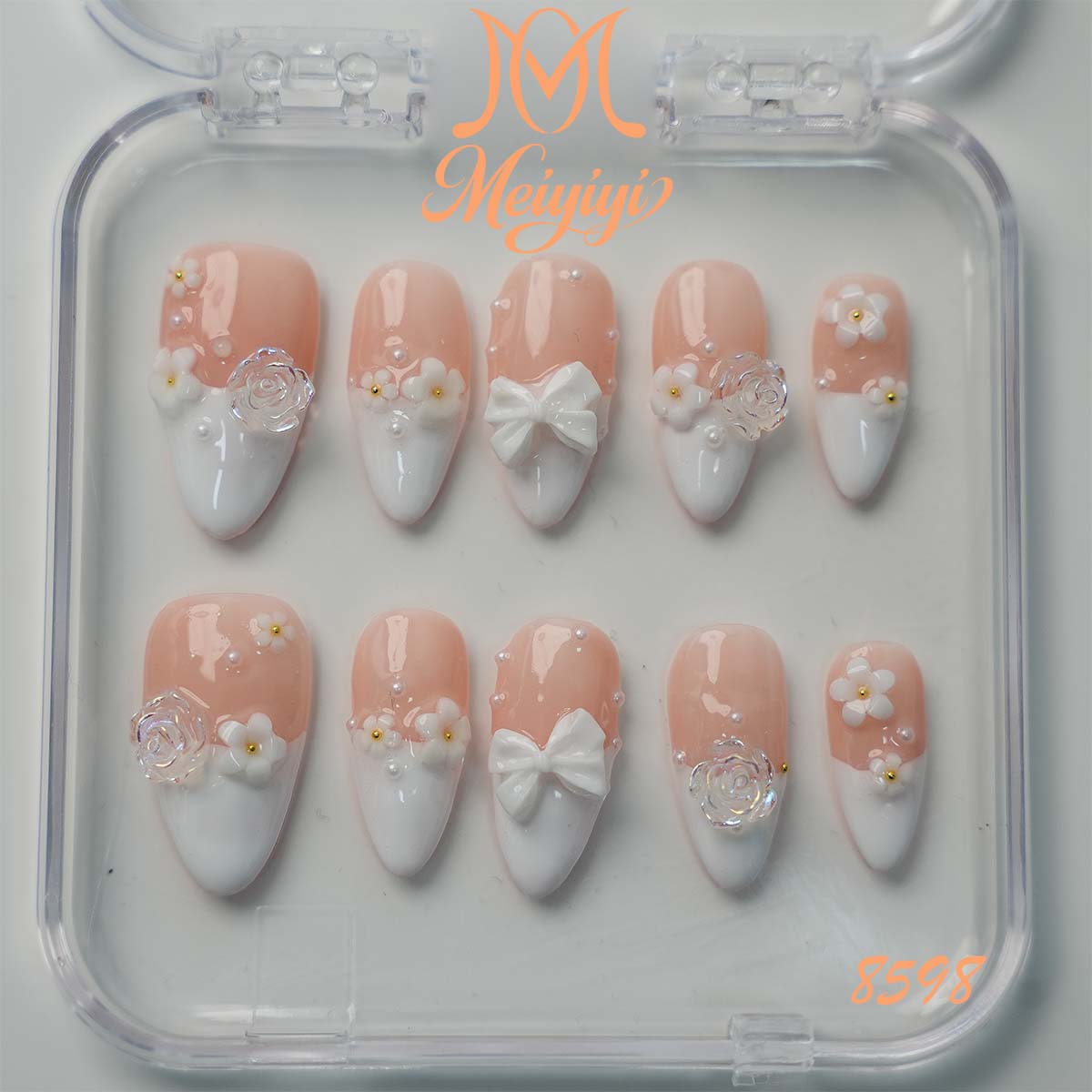 8598-MYY's designer original high-end design customized luxury hand-painted wearable nail art