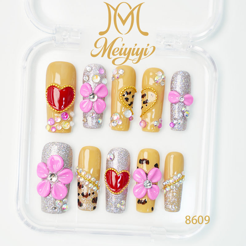 8609-MYY's designer original high-end design customized luxury hand-painted wearable nail art