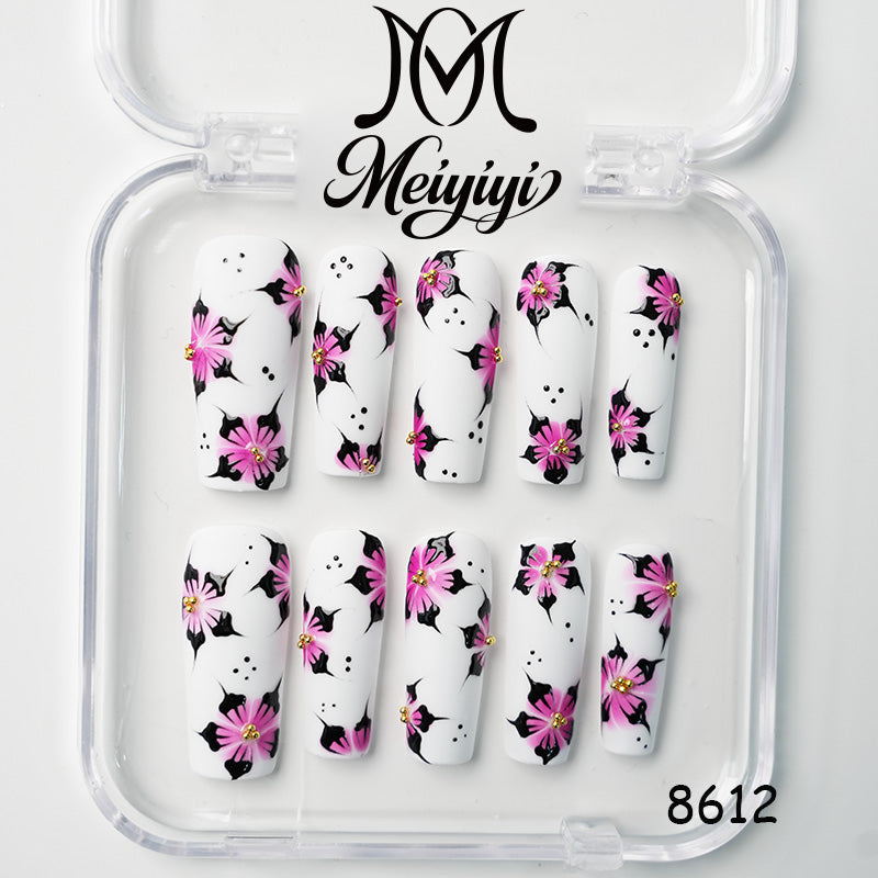 8612-MYY's designer original high-end design customized luxury hand-painted wearable nail art