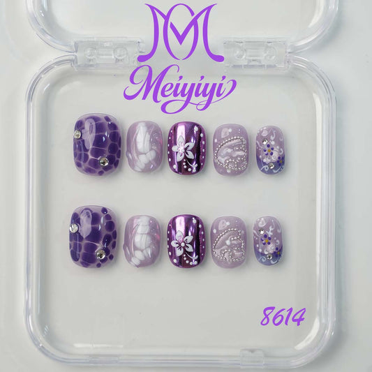 8614-MYY's designer original high-end design customized luxury hand-painted wearable nail art
