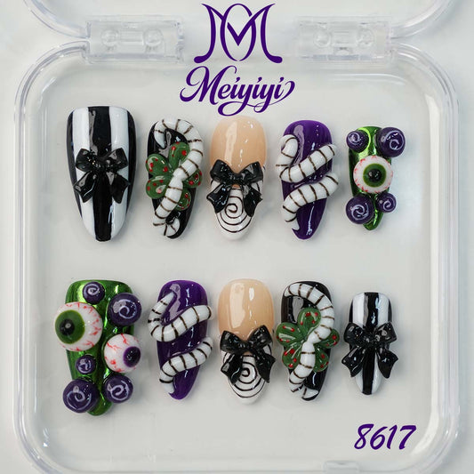 8617-MYY's designer original high-end design customized luxury hand-painted wearable nail art