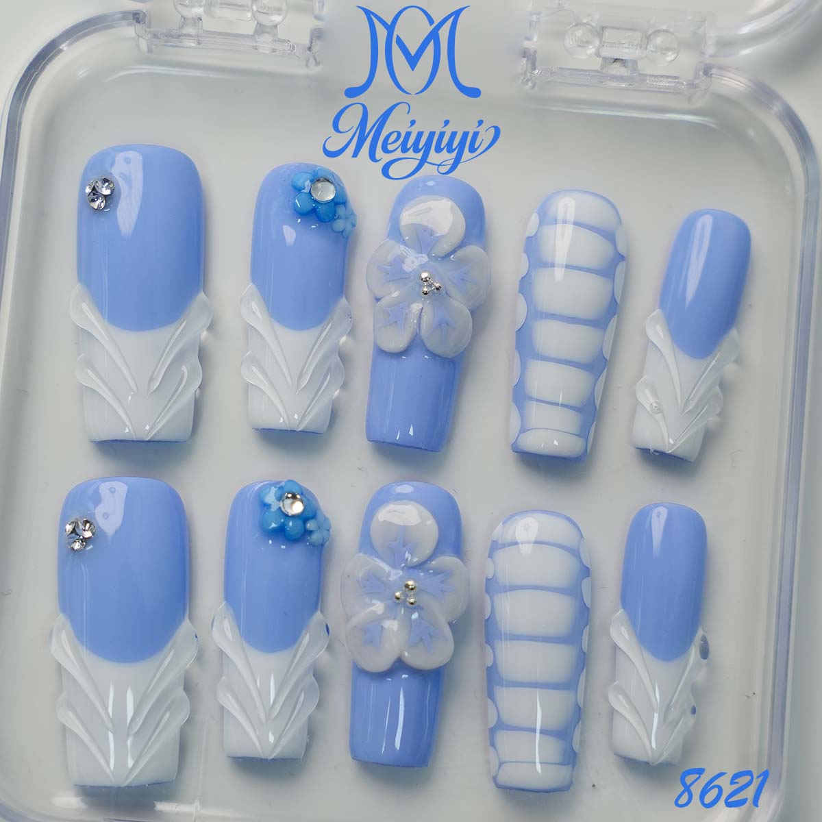 8621-MYY's designer original high-end design customized luxury hand-painted wearable nail art
